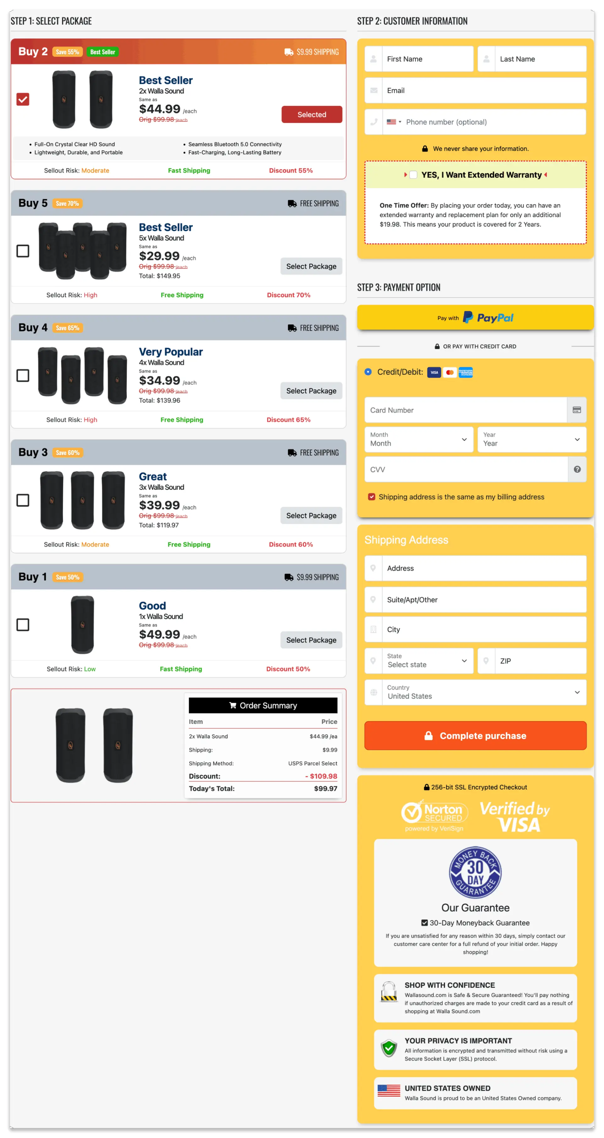 Walla Sound Speaker page.